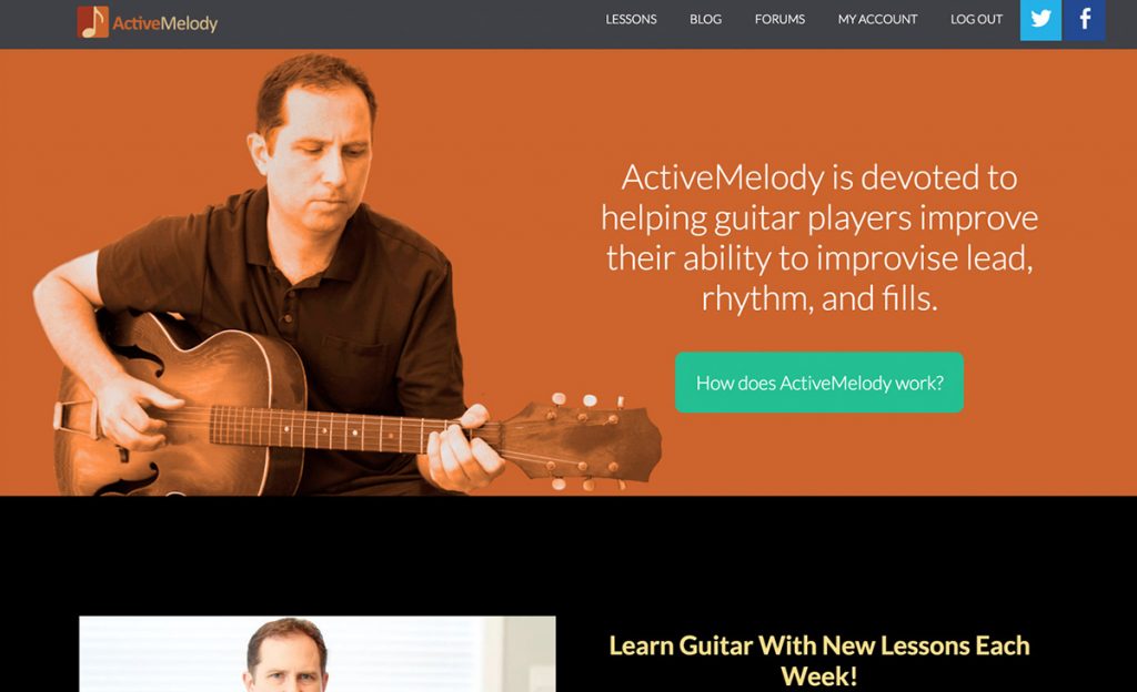 Homepage der Active Melody Mitgliedschaftsseite